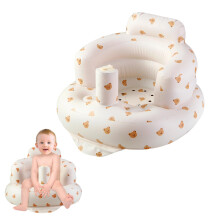 PandaEar Inflatable Baby Seat for 3 Months+, Inflatable Infant Chair Toddler Floor Seats with Built in Air Pump for Sitting Up, Bear