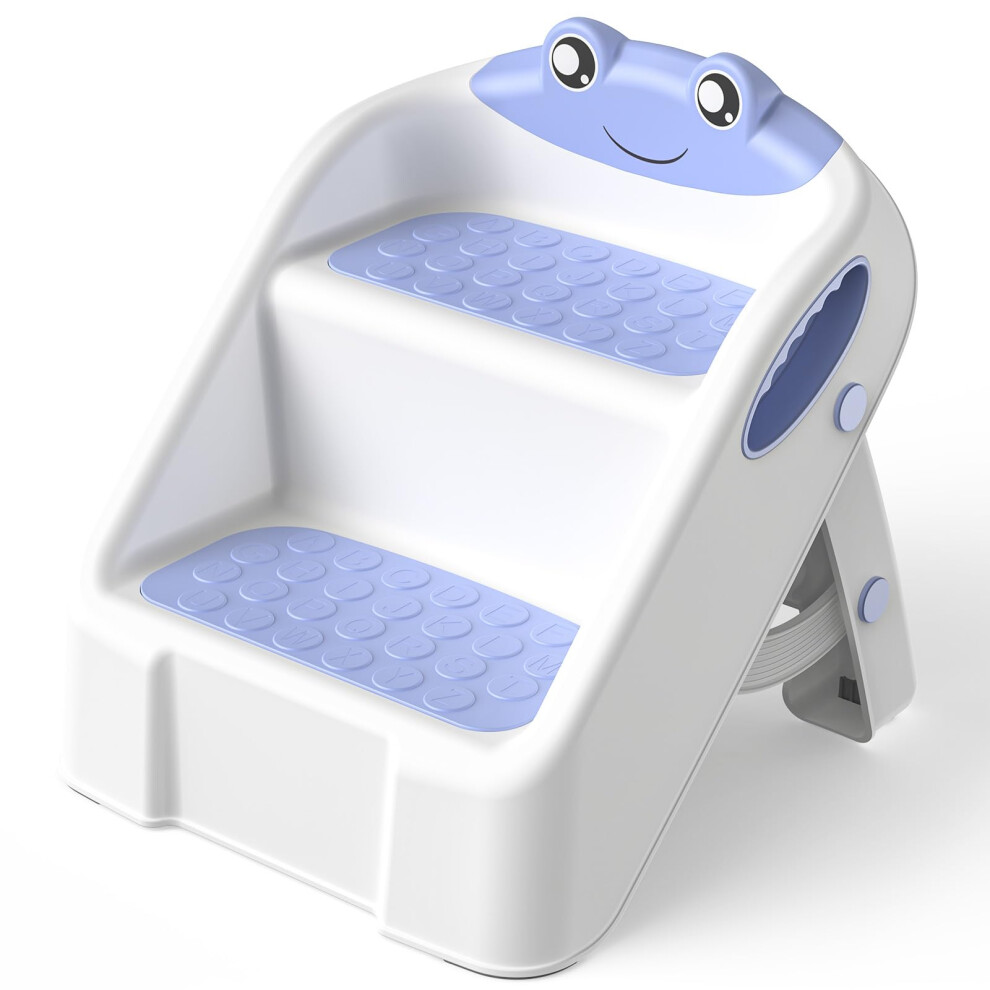 Jabaka Circle Toddler Step Stool, 2 Toilet Steps For Toddlers With Safety Handles, Foldable Step Stool For Kids With Non-Slip, Toilet Stool For Potty Training,