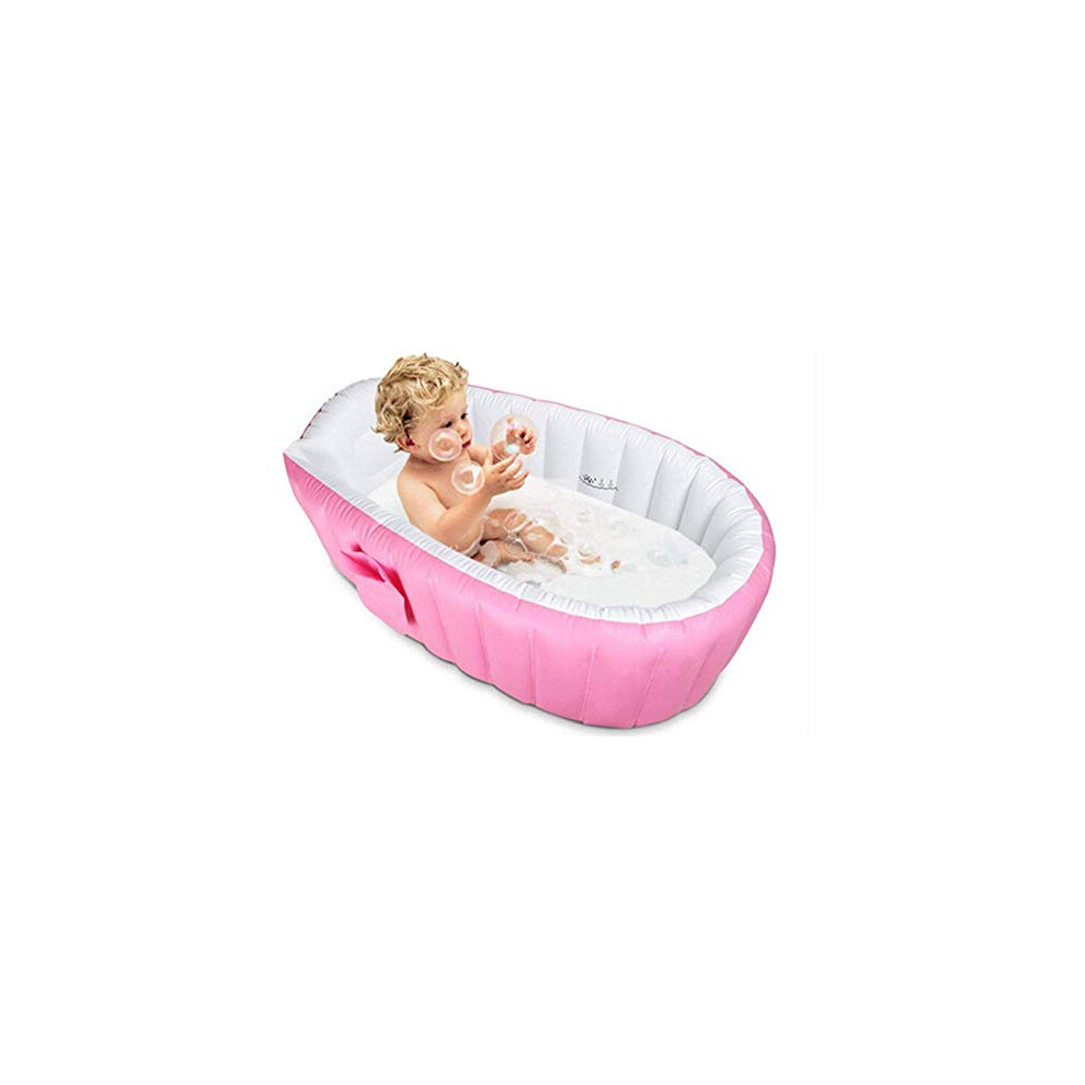 Inflatable Baby Bathtub, Kid Infant Toddler Infant Newborn Inflatable Foldable Shower Pool(Pink) Pink Alytimes