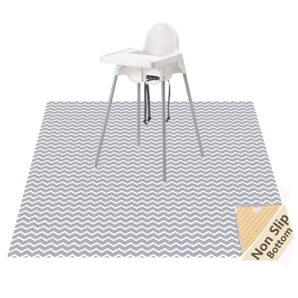 Splash Mat For Under High Chair/Arts/Crafts, 51" Washable Weaning Mat Waterproof Anti-Slip Floor Protector Messy Splat Mat, Spill Mat For Pet Womumon