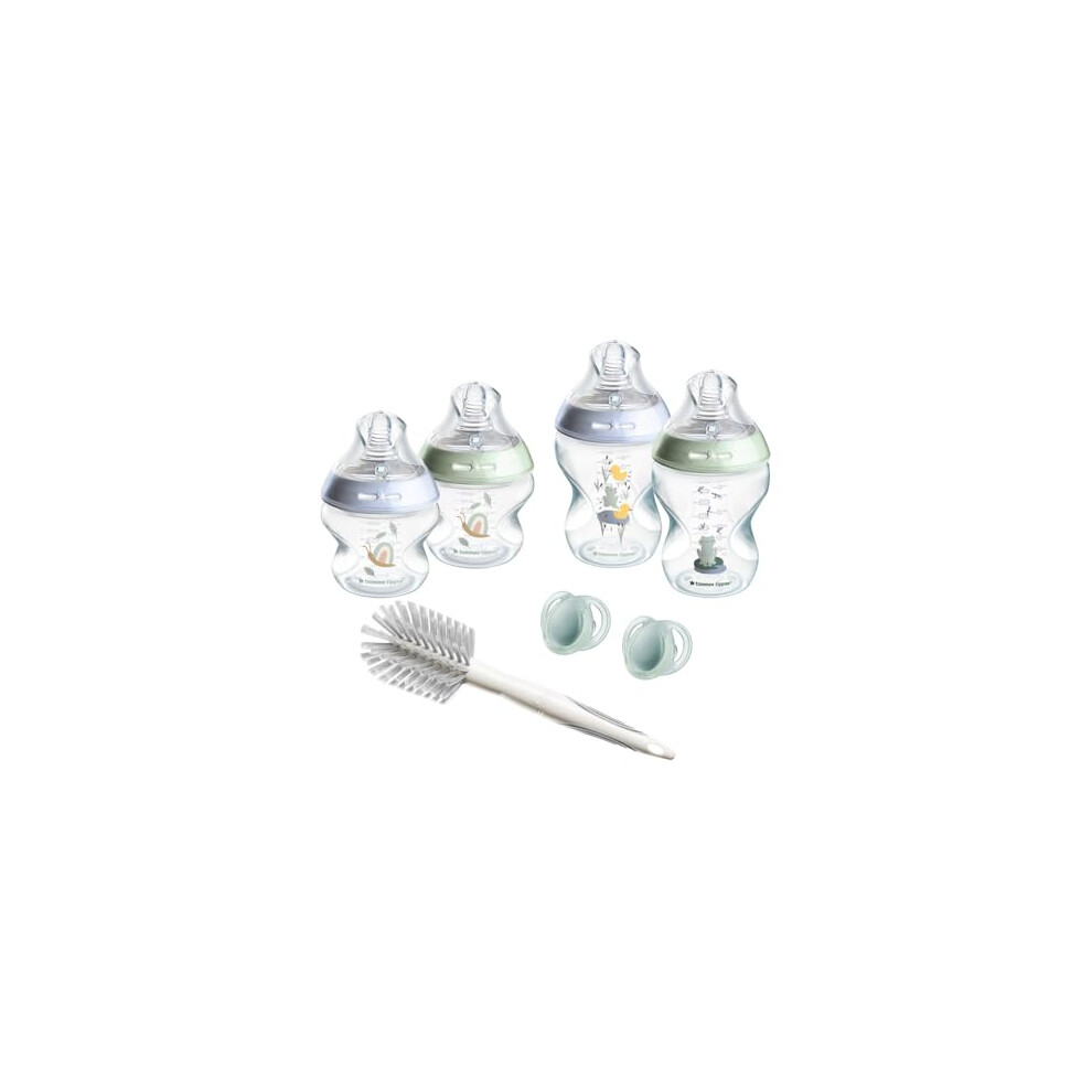 Tommee Tippee Natural Start Newborn Starter Set, 150Ml And 260Ml Anti-Colic Baby Bottles With Slow Teat Included, Slow & Medium-Flow Breast-Like Teats