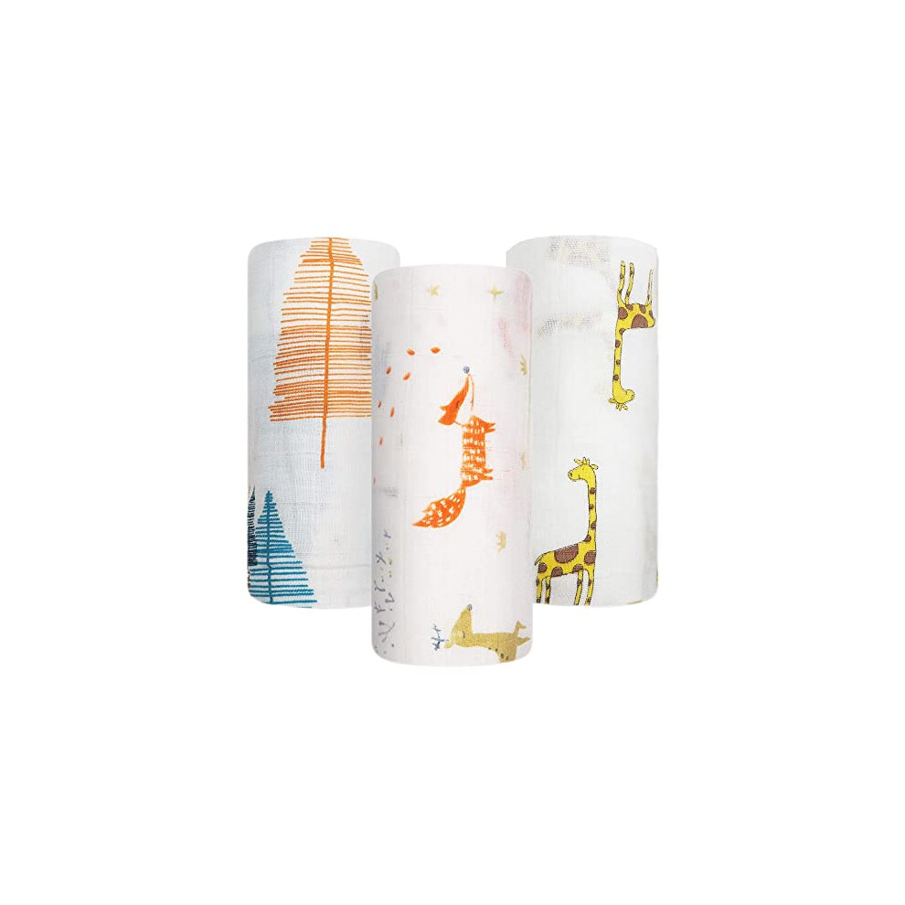 Sgavahsg Large Muslin Cloths For Baby 3-Pack 120X120cm Muslin Swaddle Wrapping Blankets Big Muslin Squares And Receiving Blanket For Newborn Infant