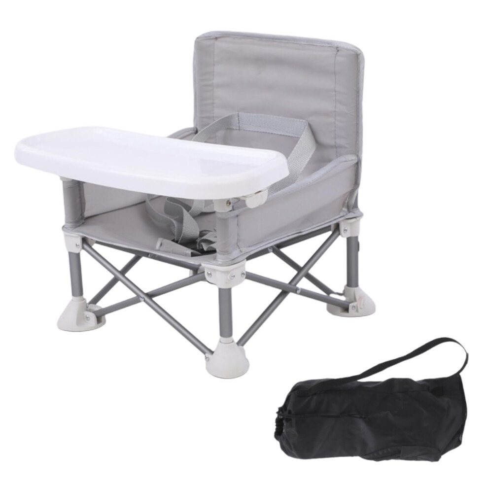 Colcolo Baby Seat Booster Toddlers Dining Seat Removable Tray With Travel Bag, Aluminum Alloy Baby Camping Chair With Tray Portable Folding Booster