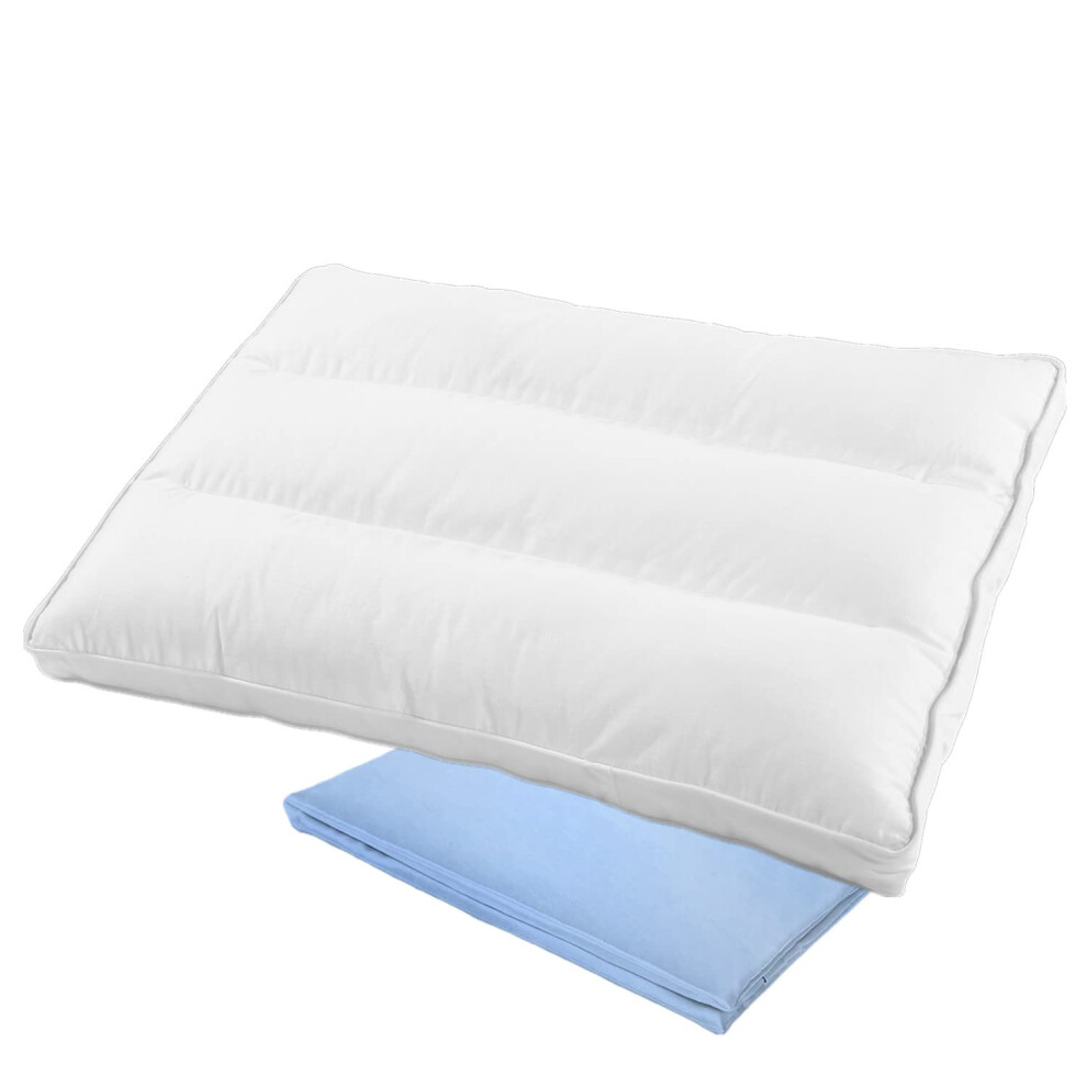 Aisawate Toddler First Pillow - Cot Pillow With Pillowcase For Boys Girls - Ergonomic Sleep Neck Pillow - Three-Dimensional Head Pillow- 100% Cotton