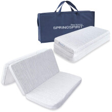 SPRINGSPIRIT Trifold Travel Cot Mattress Topper 95 x 65cm, Waterproof Breathable Soft Portable Folding Playard Travel Mattress, Baby Foam Playpen