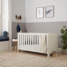Tutti Bambini Alba Baby Cot Bed - 3-in-1 Wooden Baby Crib, Toddler Bed & Day Bed, Convertible Baby Bed, Adjustable Base, From Birth to 6 Years, White