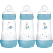 MAM Easy Start Anti-Colic Baby Bottles | 3 Pack (3 x 260) | Self-Sterlising Baby Milk Bottle | Medium Flow MAM Teats Size 2 | Newborn Essentials |