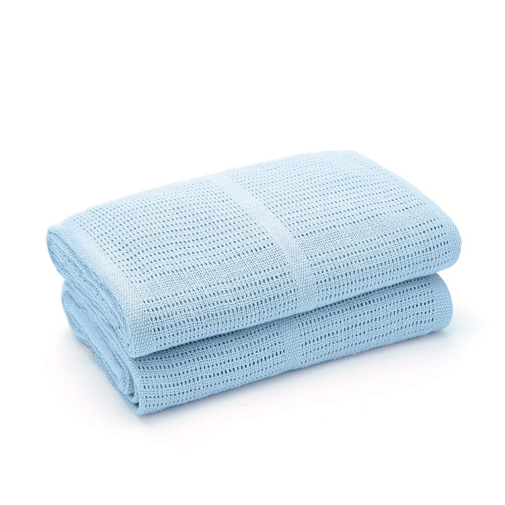 Bloomsbury Mill - Cellular Blankets Baby - Soft 100% Organic Cotton Baby Blanket - Pack Of 2 - Baby Essentials For Newborn - Ideal For Cot Bed,