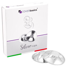 COVERbasics Silver Nipple Shields for Breastfeeding (SilverCups) Nursing Cups for Sensitive Nipples Protection - Medical Device Dermatologically