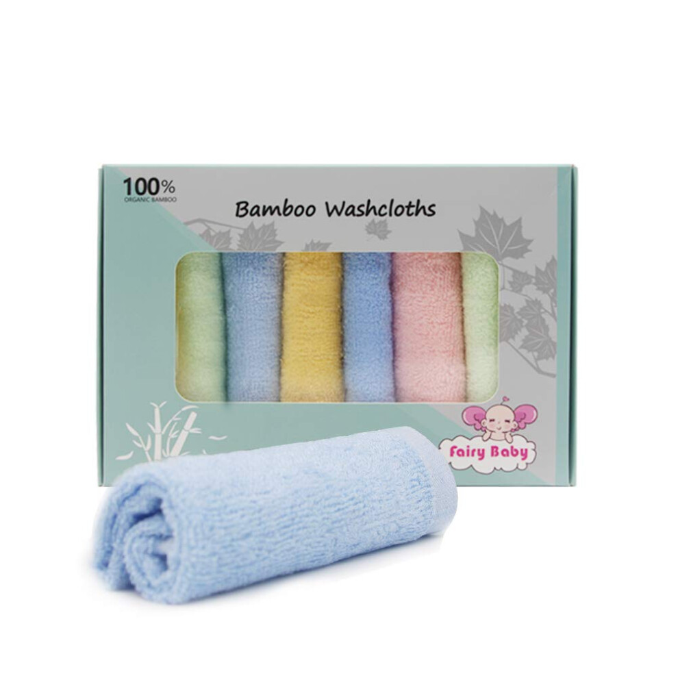 Fairy Baby Baby Washcloths 100% Organic Bamboo Bath Washcloth Reusable Face Towels Anti-Bacterial Soft Towel Set Perfect For Newborn (8 Pack)
