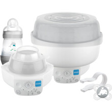 MAM Electric Baby Bottle Steriliser & Express Bottle Warmer; with 6 Functions ? Includes 1x 160 ml Easy Start Anti-Colic Bottle & 1x MAM 0-2 Months