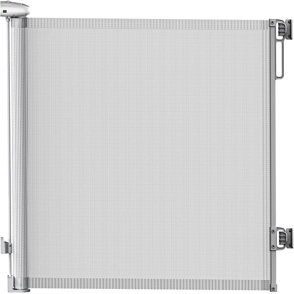 DIKOTS Dual Lock White Retractable Stair Gates for baby & Pet - Extends to 140 cm wide, 86 cm tall gate - Retractable Stair Gates for Dogs, baby gate-image-OPC-PMXWJVW-NEW