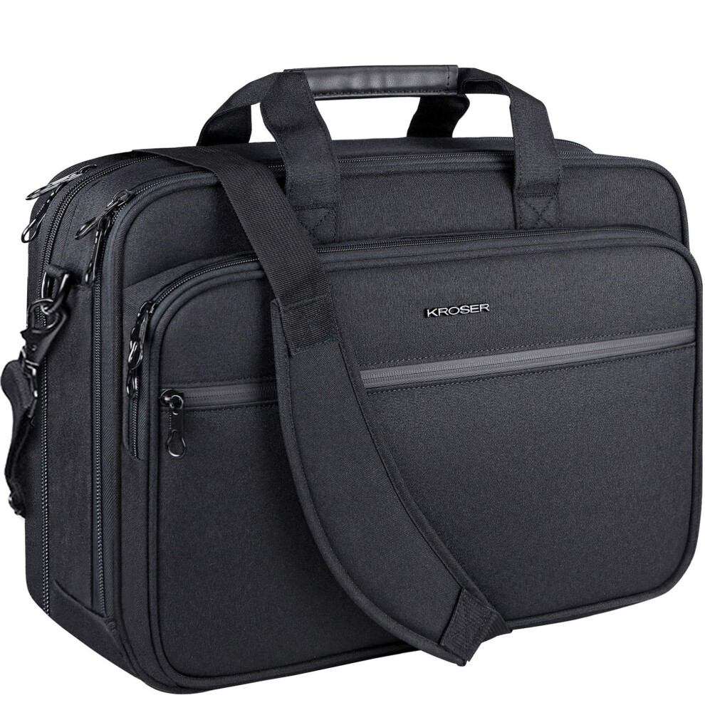 Kroser Laptop Bag Premium Laptop Briefcase Fits Up To 17.3 Inch Laptop Expandable Water-Repellent Shoulder Messenger Bag Computer Bag For 8000002467117