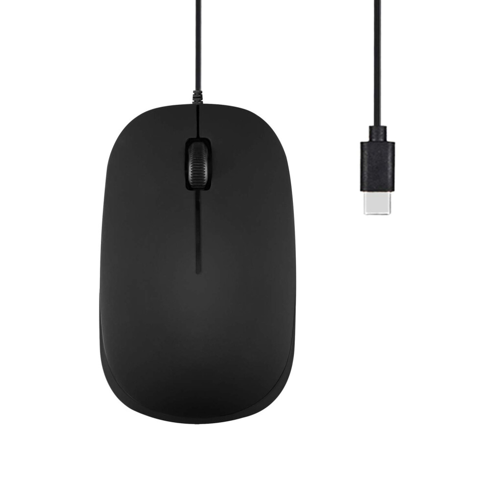 Perixx Perimice-201C Usb Type C Wired Optical Mouse With 3-Button, Scroll Wheel, 800 Dpi, 11703 Black 8000002466172