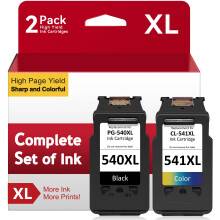 540 and 541 Ink Cartridges, ATOPINK Printer Ink 540 541 Replacement for Canon 540 and 541 Ink Cartridges, PG-540 Black CL-541 Colour, for Pixma TS5150