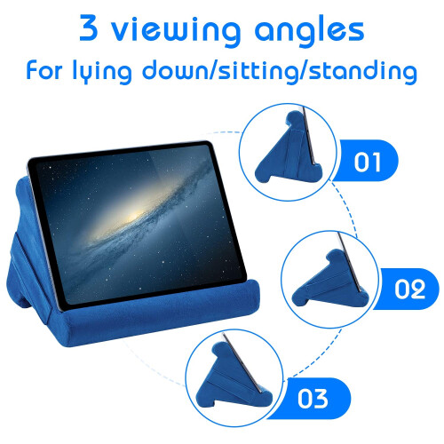 Mcbazel Tablet Pillow Stand for IPad Cushion Stand, Soft Multi-Angle Phone Pillow Lap Holder for Tablet/iPad/E-Reader - Blue 2