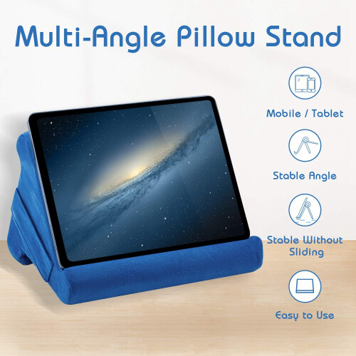 Mcbazel Tablet Pillow Stand for IPad Cushion Stand, Soft Multi-Angle Phone Pillow Lap Holder for Tablet/iPad/E-Reader - Blue 1