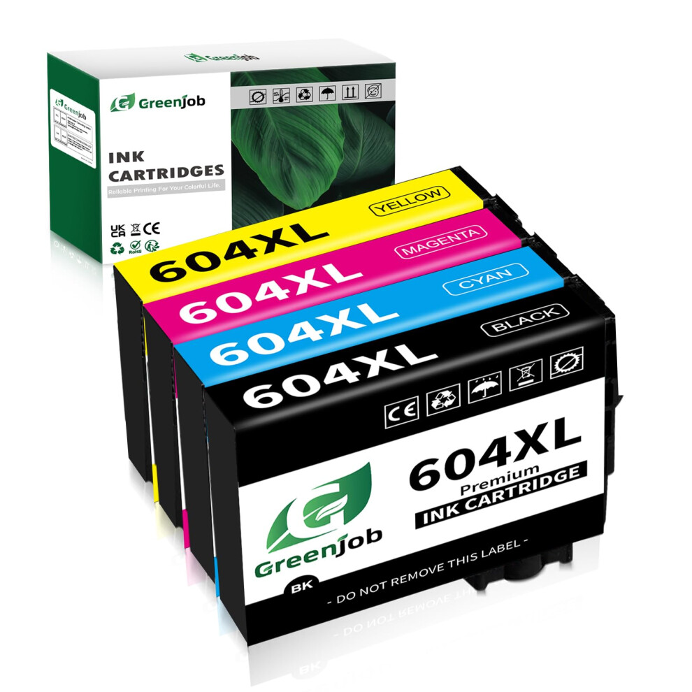 Greenjob 604XL Ink Cartridge Replacement For Epson 604 Ink Cartridges Multipack Compatible With Epson Expression Home Xp-2200 Xp-2205 Xp-3200 Xp-3205
