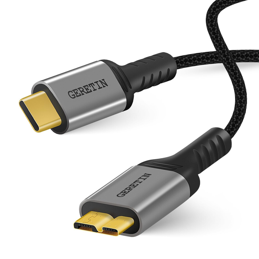 Geretin Usb C To Micro B Cable 0.5M Usb C Hard Drive Cable Type C To Micro B Usb 3.0 Nylon Braided Compatible With Toshiba Canvio Seagate Wd Element 8000002463010
