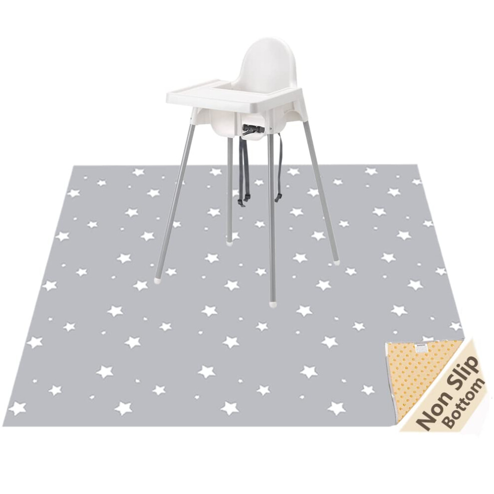 Womumon 51? Splash Mat For Under High Chair And Arts/Crafts, Washable Spill Mat, Star, 130 X 130Cm