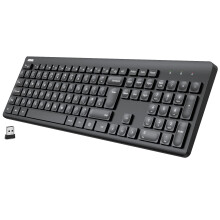 Arteck 2.4G Wireless Keyboard Ultra Slim Full Size Keyboard with Numeric Keypad and Media Hotkey for Computer/Desktop/PC/Laptop/Surface/Smart TV and