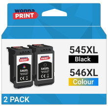 WonnaPrint 545XL 546XL Ink Cartridges Replacement for Canon PG-545XL CL-546XL 545 546 Black and Colour for PIXMA TR4550 MG2450 MG2550 MG2950 MX495