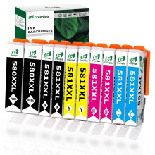 Greenjob PGI-580XXL CLI-581XXL Compatible Ink Cartridges Replacement for Canon PIXMA TS6150 TS6151 TS6250 TS6251 TS6350 TS6351 TS705 TR7550 TS8150