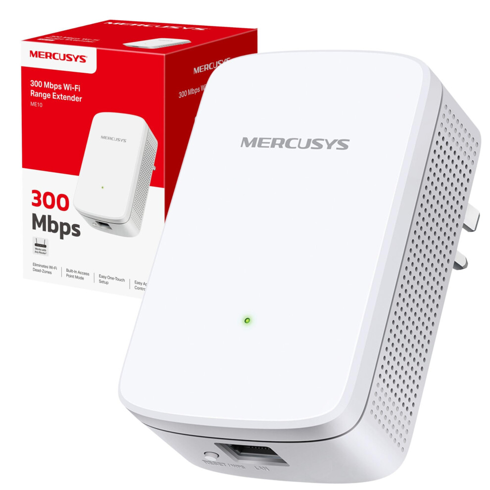 Mercusys Me10 N300mbps Wifi Extender Booster, Easy One-Touch Setup, Internet Booster, Ethernet Port, Easymesh, Access Point,Wifi Repeater,Tp-Link Wifi 8000002467629