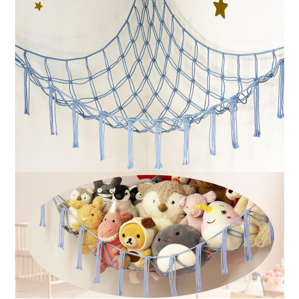 Teddy Hammock - Toy Storage Hammock For Stuffed Animals - Teddy Bear Storage - Soft Toy Storage Plushie Net - Nursery Preppy Room Decor Gifts For Boys Mirolam