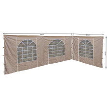 QUICK STAR Gazebo Side Wall, 300 x 193 cm / 400 x 193 cm, Polyester with PVC Window, Sand, Style: Garden, Waterproof, Star Shape