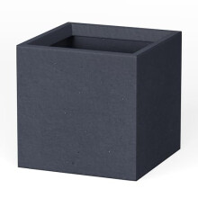 Kante Planter, Concrete, Charcoal, 12" x 12" x 12"
