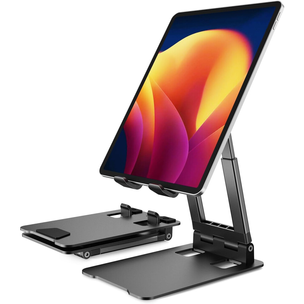 Portable Tablet Stand-Klearlook Adjustable Height/Angle Foldable Ipad Stand Up To 12.9",Aluminum Phone Tablet Holder Compatible Ipad 8000002473323