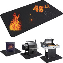 UBeesize Fireproof Mat, 96 x 122 cm Grill Mat, Floor Protection, Fireplace Mat, Grill Mat, Floor Protection Mat, Oil-Resistant, Waterproof, Non-Slip