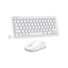 TECKNET Mini Wireless Keyboard and Mouse Set, 2.4G Cordless USB Keyboard and Silent Mouse Comb with Nano USB Receiver, 12 Multimedia Shortcuts for
