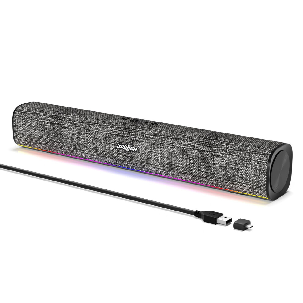 Soulion R100 Pc Speakers, Bluetooth Computer Speakers With Dynamic Ing Audio- Sync/Display, Pc Soundbar For Desktop, Laptop, Usb Light 8000002473767