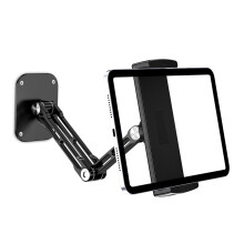 Lucrave Tablet Wall Mount Holder, Aluminium Extendable iPad Wall Holder, with 360?Rotating Base Adjustable Foldable for iPad Pro Air Mini, Samsung