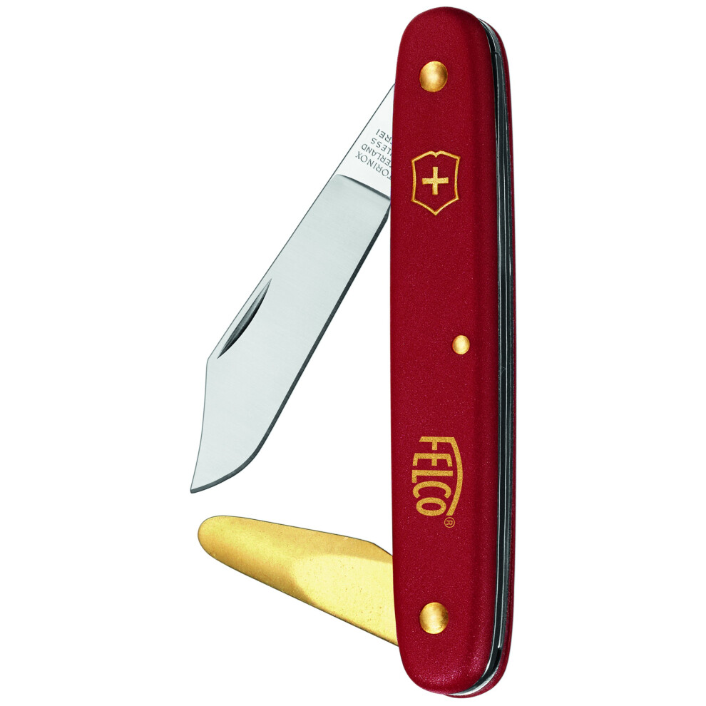 Felco All Purpose Budding Knife Knife Model 39110 32Mm Brass Bark Opener 51Mm Stainless Blade Nurseries Gardening Grafting Forestry Planting Olive