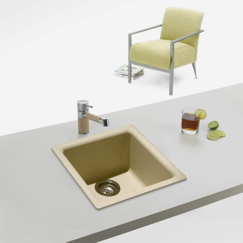 HOUZER E-100 Sand Quartztone Sink, Biscuit 2