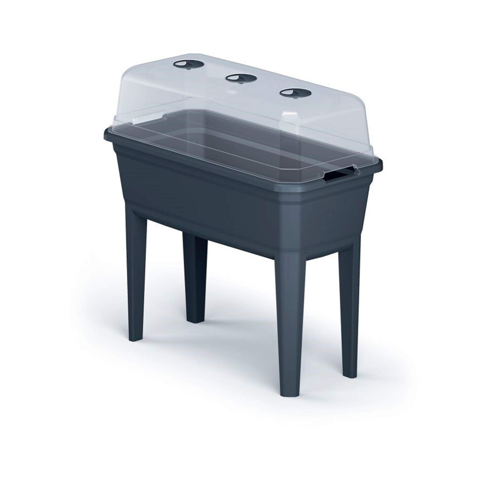 Prosperplast Za1389 Tall Planter With Cover Respana Ecoline Plastic Anthracite 74.9 (L) X 36.8 (W) X 77.7 (H) Cm
