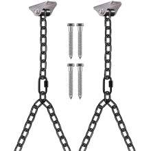 BeneLabel Wood Celing Hanger 2pcs Hammock Swing Chair Hanging Screw 180? Swivel Silent Bushing Hardware Carabiner Set Black 2M "Y" Chain for Indoor