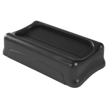 Rubbermaid Commercial Products Slim Jim Swing Lid Black FG267360BLA