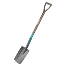 Gardena NatureLine Pointed Spade, Coated Garden Spade for Turning Over and Removing Soil, Safe Foot Rest, FSC-Certified Ashwoo D-Handle