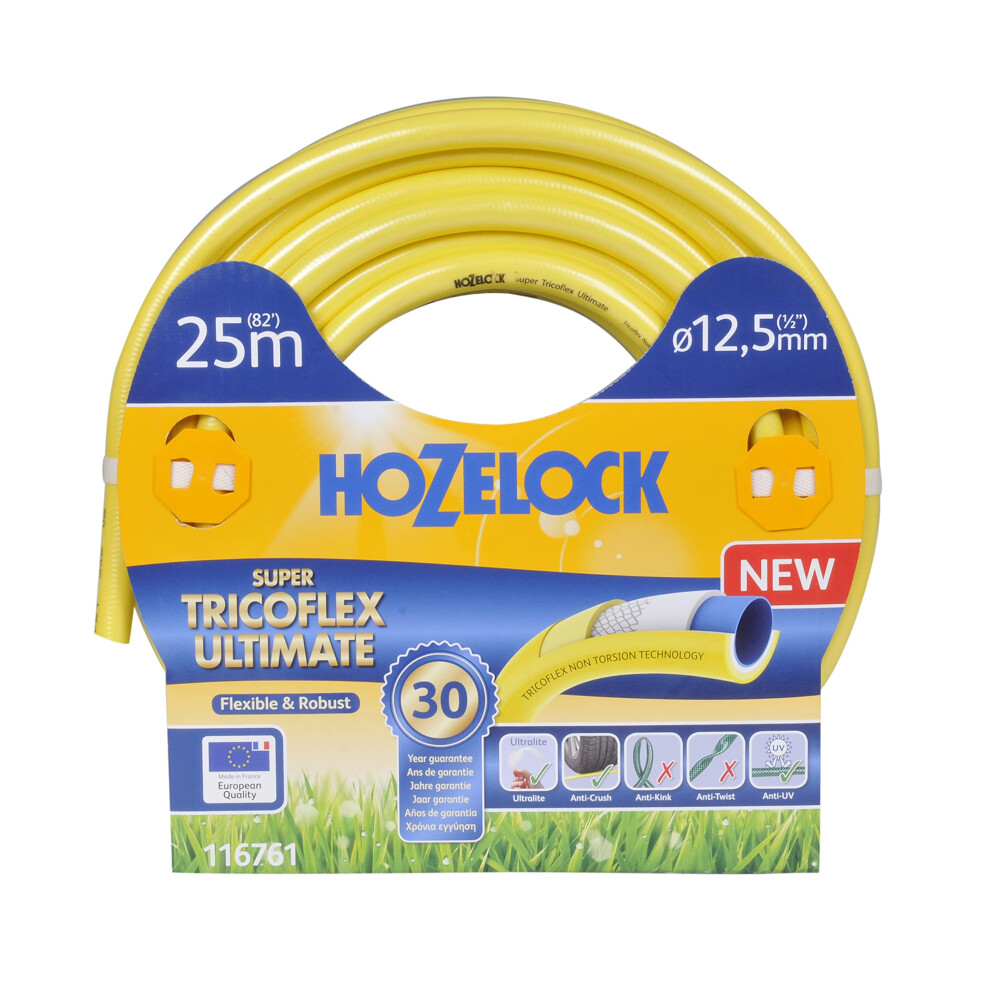 Hozelock 116761 12.5 Mm 25 M "Super Tricoflex Ultimate" Water Hose - Yellow