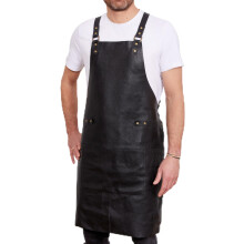 REDSALT? Premium Leather Apron 100% Cowhide Leather 84 x 62 cm Crossback Professional BBQ Apron Work Apron Kitchen Catering Bar Barista Cooking Apron