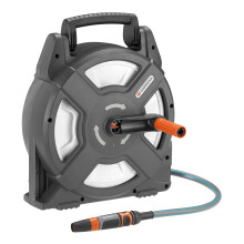 GARDENA City Gardening Terrace Hose Box, 10 m: Hose Coil with 10 m Hose, Folding Crank and Handle, Space-Saving Storage, for Terrace and Garden