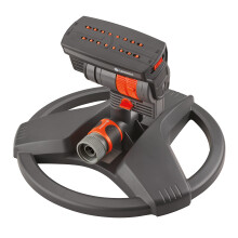 GARDENA 84-BZMX ZoomMaxx - 2400 Sq Ft, Fully Adjustable Sprinkler on Weighted Base for Flexible, Leak Proof and Precise Watering, Compatible with Any