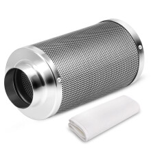 iPower 4'' Air Carbon Australia Virgin Charcoal, Pre-Filter Included Reversible Flange 4" x 14", Smelliness Control for Grow Tent, 4"X14", Inline Duct