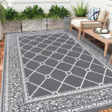 Enyhom Extra Large Outdoor Area Rug 240 x 300 cm, Durable Outdoor Patio Carpets, Outside Camping Rugs for Garden, Reversible Picnic and Beach Area Rug