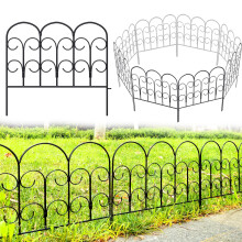 Thealyn Decorative Metal Garden Fence 40cm. H x 47cm. W (5 Panels, Total Length 2.35m) Fence Panels Landscape Fencing Rustproof Wrought Iron Garden