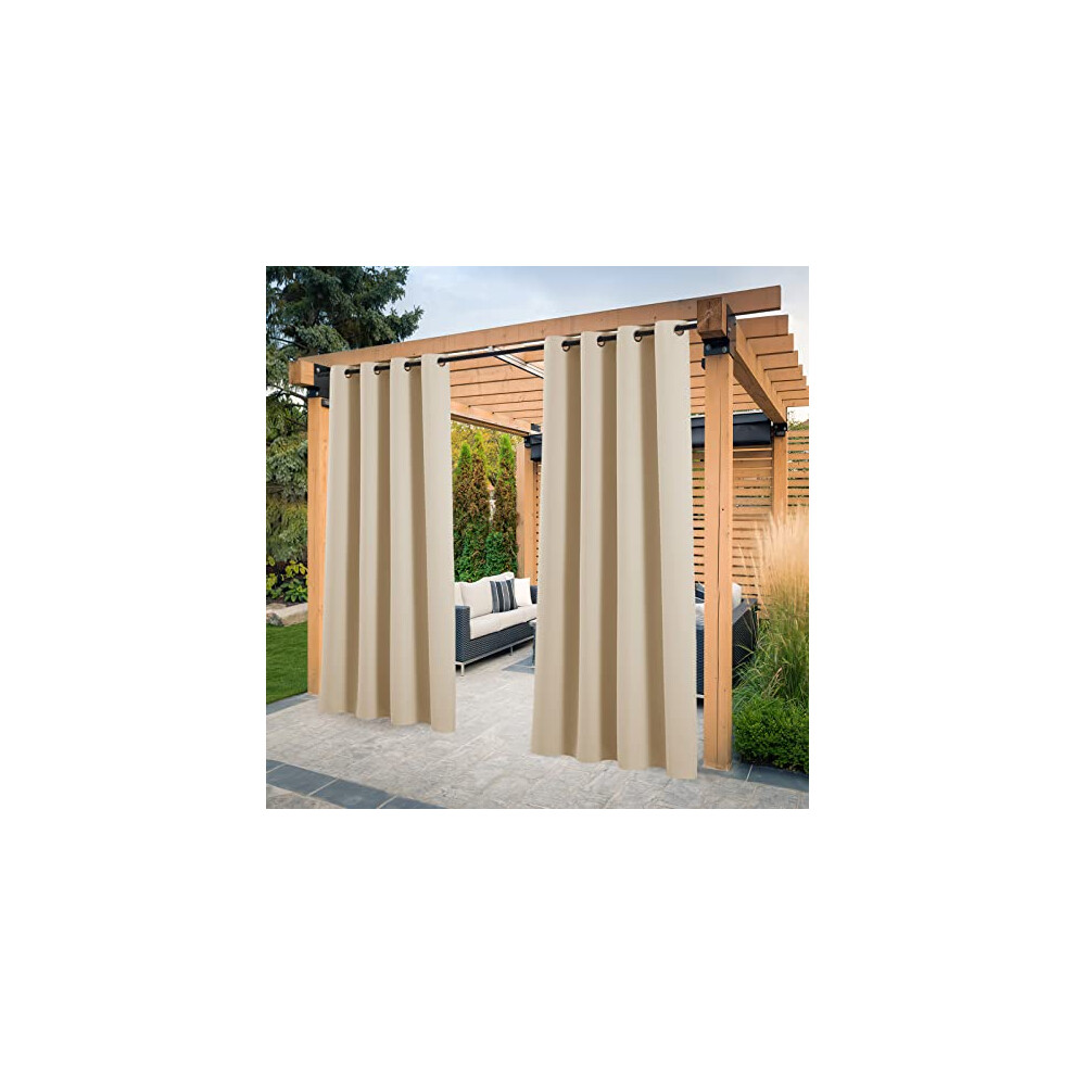 PONY DANCE Balcony Curtain, Sun Protection & Privacy Screen, Patio Curtains, Set of 2, Outdoor Curtains, Waterproof Outdoor Curtain, Weatherproof with-image-OPC-PMXWRB8-NEW